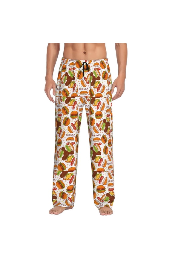 Burger for men - a sleek fusion of Straight Pajama Pants, versatile Lounge Pants, and cozy Sleepwear, all rolled into one-Large