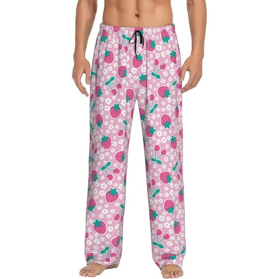 Honiee Cherry Strawberry for men - a sleek fusion of Straight Pajama Pants, versatile Lounge Pants, and cozy Sleepwear, all rolled into one-X-Large