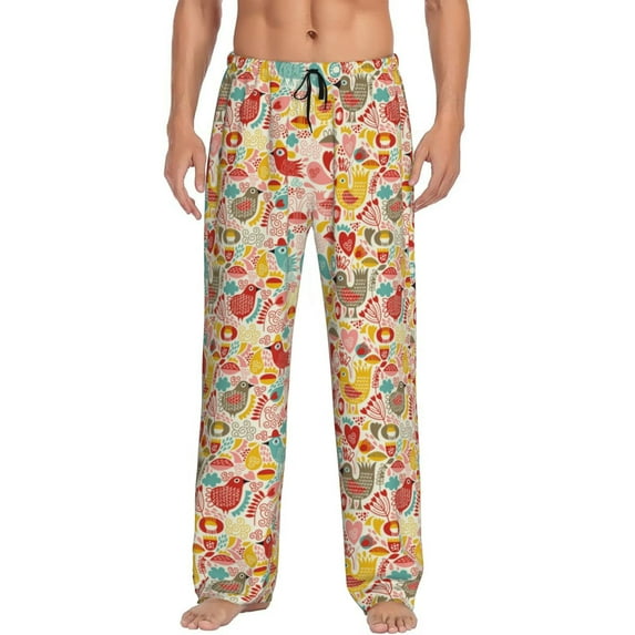 Honiee Colorful Chicken for men - a sleek fusion of Straight Pajama Pants, versatile Lounge Pants, and cozy Sleepwear, all rolled into one-Large