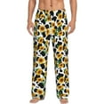 thumbnail image 1 of Honiee Cute Cow Print Sunflower C for men - a sleek fusion of Straight Pajama Pants, versatile Lounge Pants, and cozy Sleepwear, all rolled into one-Large, 1 of 6