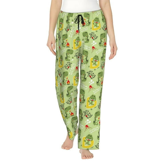 Honiee Cute Dinosaurs Cartoon for elegant Women's Lounge Pants and Pajama Pants, crafted for ultimate comfort in your sleepwear essentials-X-Large