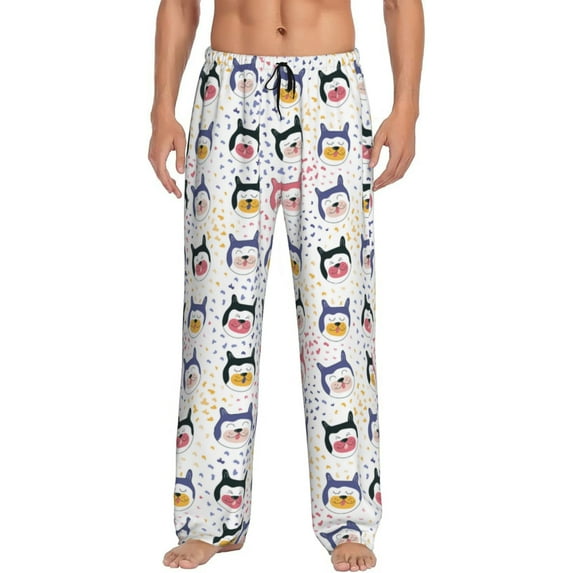 Honiee Cute Dog for men - a sleek fusion of Straight Pajama Pants, versatile Lounge Pants, and cozy Sleepwear, all rolled into one-Large