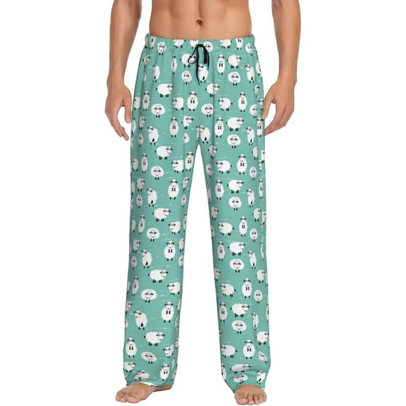 Honiee Cute Sheeps for men - a sleek fusion of Straight Pajama Pants, versatile Lounge Pants, and cozy Sleepwear, all rolled into one-Large