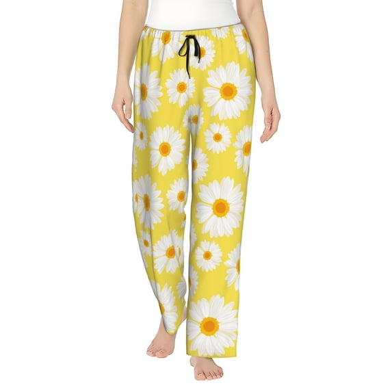Honiee Daisies Flowers for elegant Women's Lounge Pants and Pajama Pants, crafted for ultimate comfort in your sleepwear essentials-Medium
