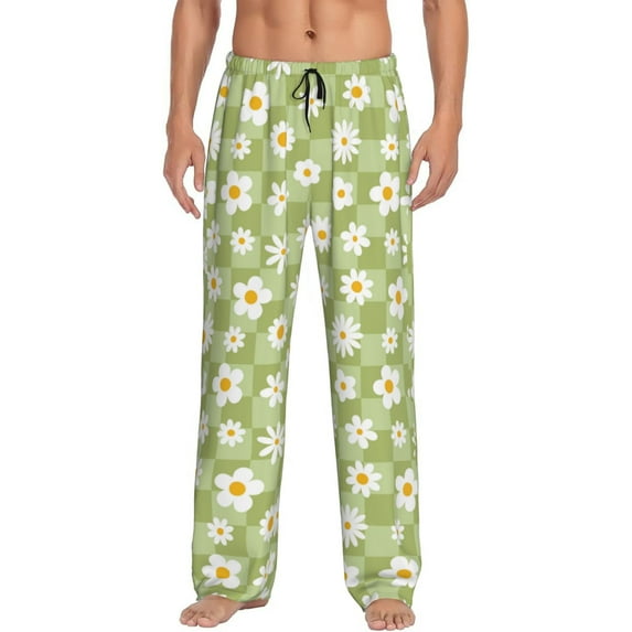 Honiee Daisies Flowers for men - a sleek fusion of Straight Pajama Pants, versatile Lounge Pants, and cozy Sleepwear, all rolled into one-Small