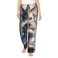 thumbnail image 1 of Honiee Exotic Blue Cat for elegant Women's Lounge Pants and Pajama Pants, crafted for ultimate comfort in your sleepwear essentials-Large, 1 of 6