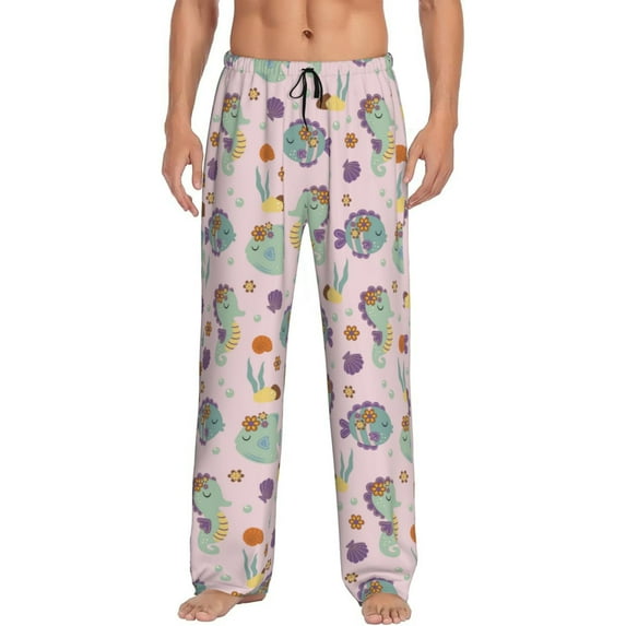 Honiee Fish Seahorse for men - a sleek fusion of Straight Pajama Pants, versatile Lounge Pants, and cozy Sleepwear, all rolled into one-Large