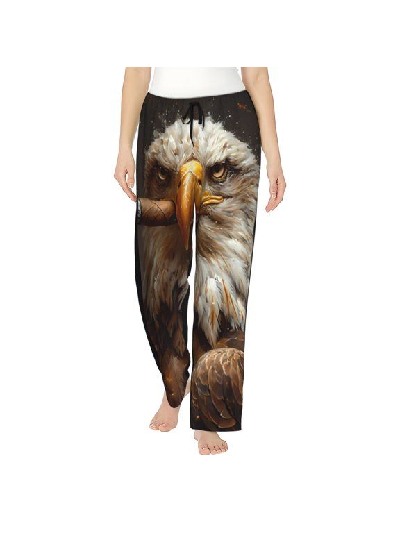 Funny Bald Eagle for elegant Women's Lounge Pants and Pajama Pants, crafted for ultimate comfort in your sleepwear essentials-Small