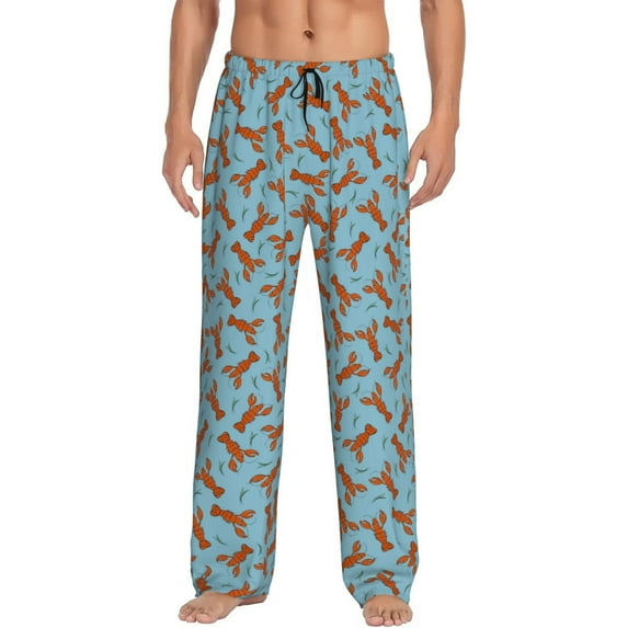 Honiee Funny Lobsters for men - a sleek fusion of Straight Pajama Pants, versatile Lounge Pants, and cozy Sleepwear, all rolled into one-Medium