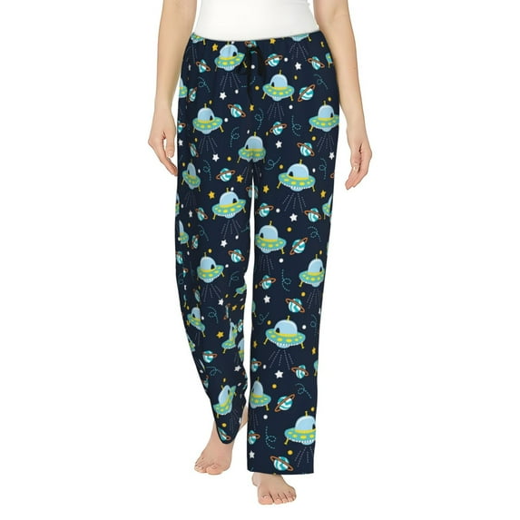 Honiee Galaxy With Ufo for elegant Women's Lounge Pants and Pajama Pants, crafted for ultimate comfort in your sleepwear essentials-X-Large