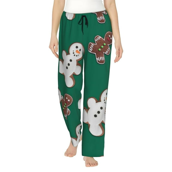 Honiee Gingerbread Snowman Cookies for elegant Women's Lounge Pants and Pajama Pants, crafted for ultimate comfort in your sleepwear essentials-Medium