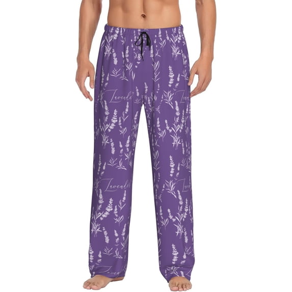 Honiee Lavender Flowers for men - a sleek fusion of Straight Pajama Pants, versatile Lounge Pants, and cozy Sleepwear, all rolled into one-Medium