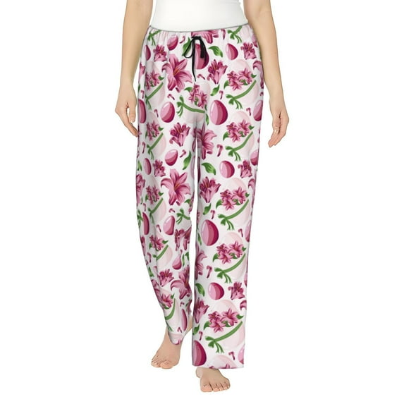 Honiee Lilies Flowers for elegant Women's Lounge Pants and Pajama Pants, crafted for ultimate comfort in your sleepwear essentials-Large