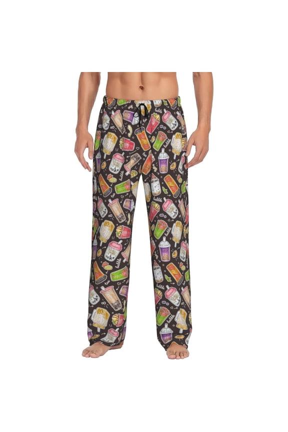 Milk Tea for men - a sleek fusion of Straight Pajama Pants, versatile Lounge Pants, and cozy Sleepwear, all rolled into one-Large
