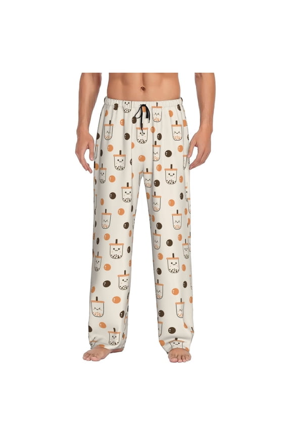 Milk Tea for men - a sleek fusion of Straight Pajama Pants, versatile Lounge Pants, and cozy Sleepwear, all rolled into one-Large