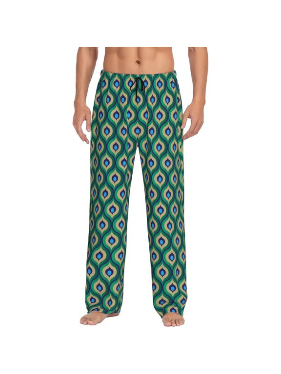 Peacock'S Tail for men - a sleek fusion of Straight Pajama Pants, versatile Lounge Pants, and cozy Sleepwear, all rolled into one-Medium