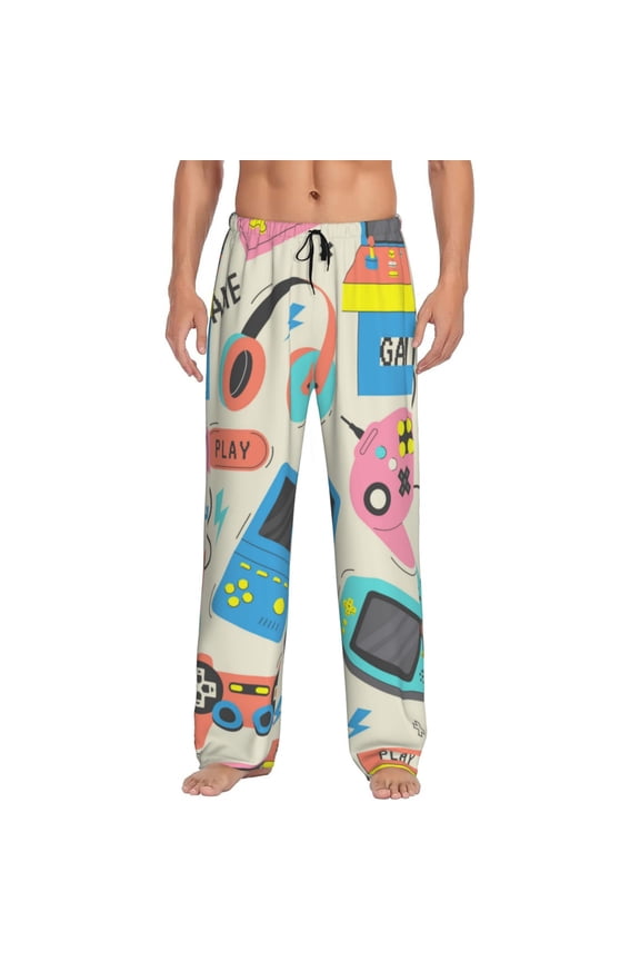 Playing Video Games for men - a sleek fusion of Straight Pajama Pants, versatile Lounge Pants, and cozy Sleepwear, all rolled into one-Large