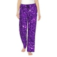 thumbnail image 1 of Honiee Purple Glitter for elegant Women's Lounge Pants and Pajama Pants, crafted for ultimate comfort in your sleepwear essentials-Large, 1 of 6