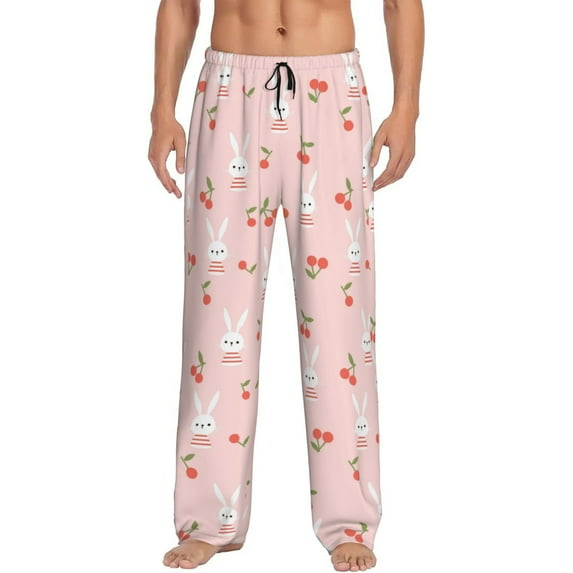 Honiee Rabbit And Cherry for men - a sleek fusion of Straight Pajama Pants, versatile Lounge Pants, and cozy Sleepwear, all rolled into one-Medium