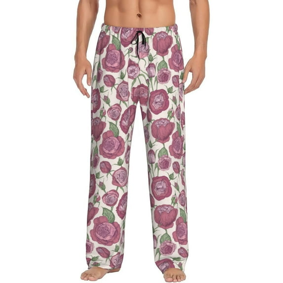 Honiee Rose Flowers for men - a sleek fusion of Straight Pajama Pants, versatile Lounge Pants, and cozy Sleepwear, all rolled into one-Medium