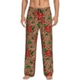 thumbnail image 1 of Honiee Rose Mix Leopard 1 for men - a sleek fusion of Straight Pajama Pants, versatile Lounge Pants, and cozy Sleepwear, all rolled into one-Small, 1 of 6