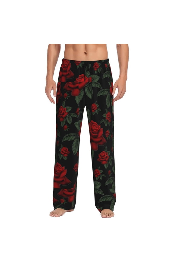 Roses for men - a sleek fusion of Straight Pajama Pants, versatile Lounge Pants, and cozy Sleepwear, all rolled into one-Medium
