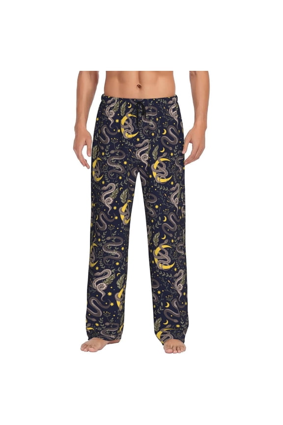 Snake Sleep for men - a sleek fusion of Straight Pajama Pants, versatile Lounge Pants, and cozy Sleepwear, all rolled into one-Small