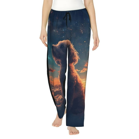 Honiee Starry Sky Cloud Puppy for elegant Women's Lounge Pants and Pajama Pants, crafted for ultimate comfort in your sleepwear essentials-Small