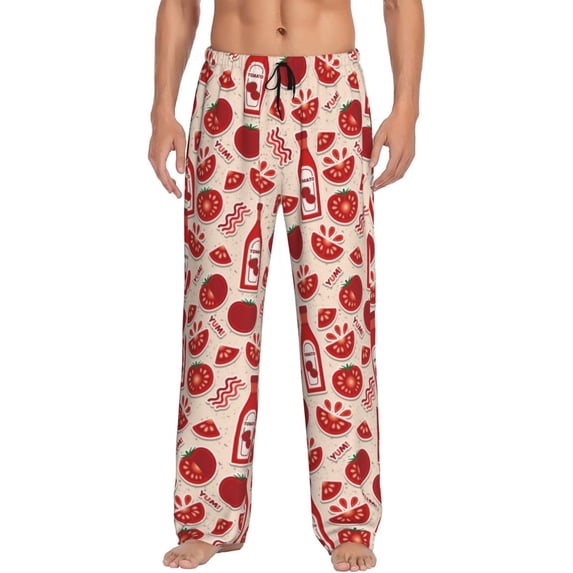 Honiee Tomatoes for men - a sleek fusion of Straight Pajama Pants, versatile Lounge Pants, and cozy Sleepwear, all rolled into one-Medium