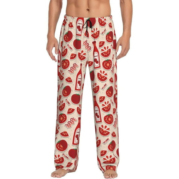 Honiee Tomatoes for men - a sleek fusion of Straight Pajama Pants, versatile Lounge Pants, and cozy Sleepwear, all rolled into one-Small