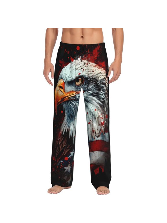 USA Bald Eagle for men - a sleek fusion of Straight Pajama Pants, versatile Lounge Pants, and cozy Sleepwear, all rolled into one-Medium