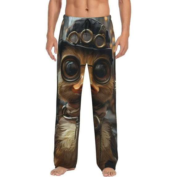 Honiee Vintage Gentleman Duck for men - a sleek fusion of Straight Pajama Pants, versatile Lounge Pants, and cozy Sleepwear, all rolled into one-Small