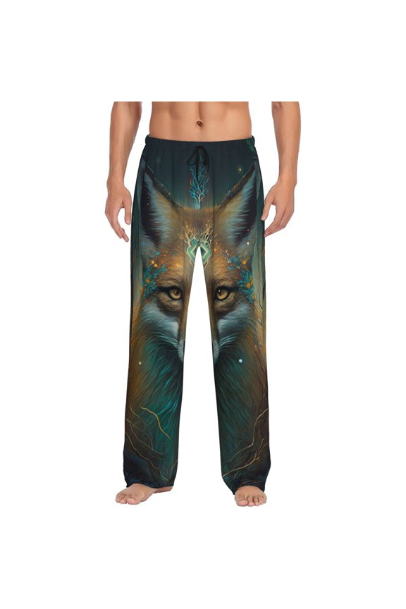 Vintage Pattern Fox for men - a sleek fusion of Straight Pajama Pants, versatile Lounge Pants, and cozy Sleepwear, all rolled into one-X-Large