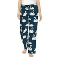 thumbnail image 1 of Honiee White Swam for elegant Women's Lounge Pants and Pajama Pants, crafted for ultimate comfort in your sleepwear essentials-Large, 1 of 6