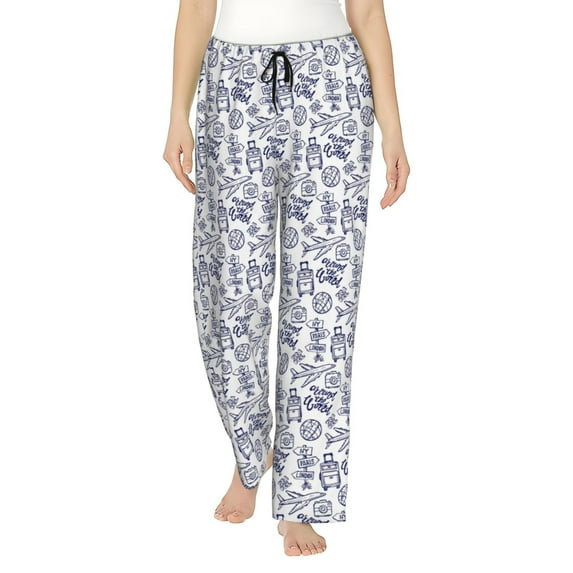 Honiee World Travel2 for elegant Women's Lounge Pants and Pajama Pants, crafted for ultimate comfort in your sleepwear essentials-Large