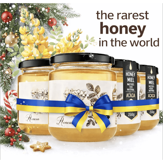 HONIGMA Acacia Honey Raw Unpasteurized Unfiltered 1kg 2.2lbs 4 Jars
