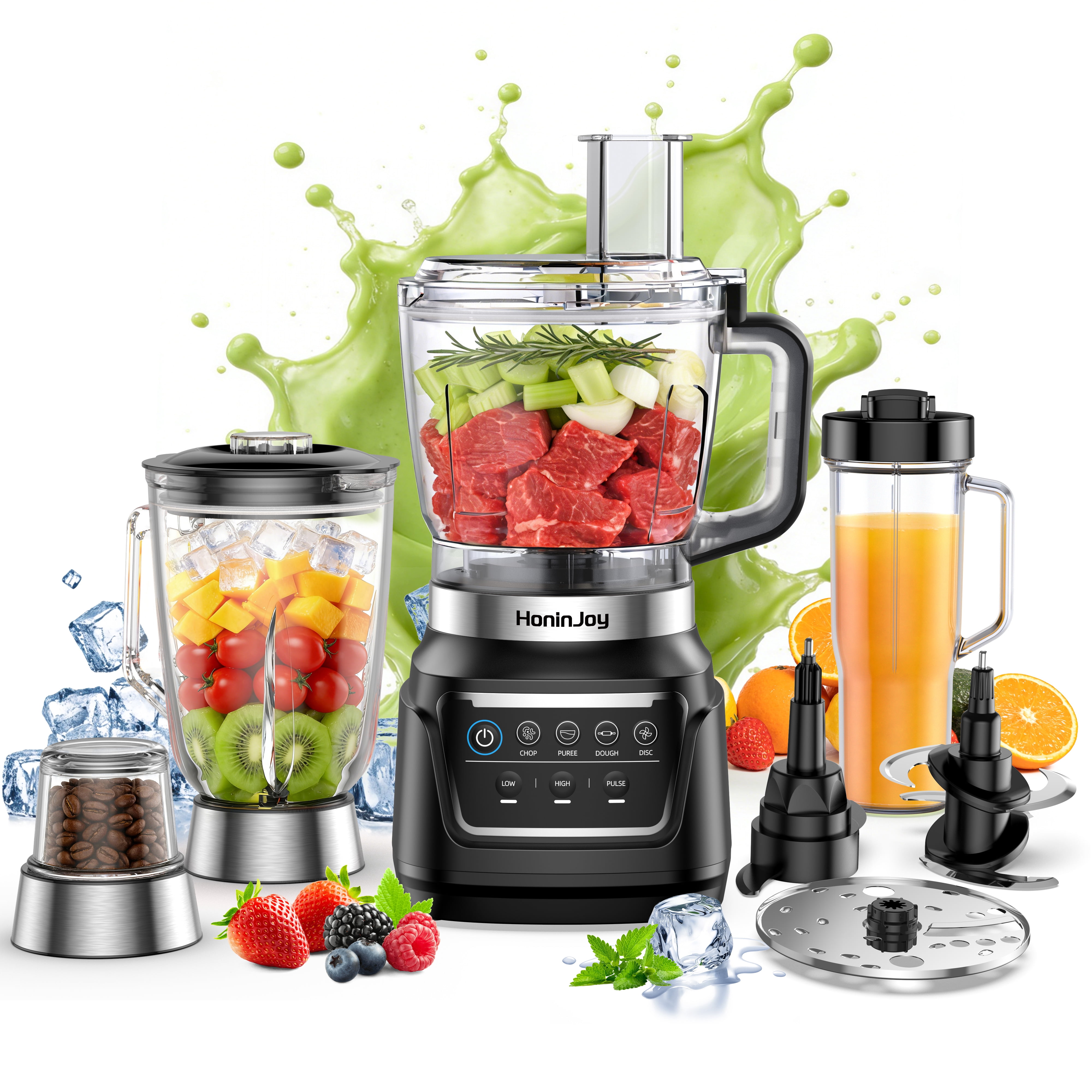 HoninJoy All-in-One Blender & Food Processor, 4 Preset Auto-iQ