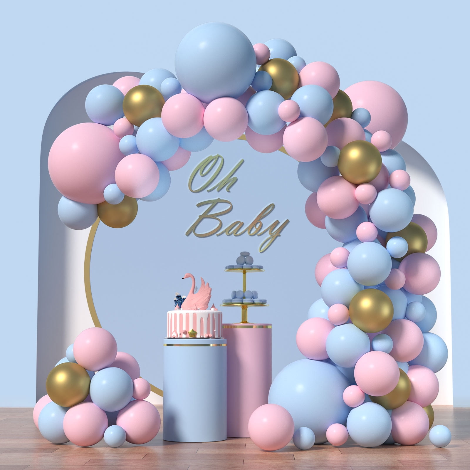  Boy Or Girl Gender Reveal Party Decoration Set,&Balloons Arch  Garland Kit,Foil Balloons,Curtains,Paper tassel Garland,Balloon decoration  tools,For Party Photo Backdrop (Pink/Blue) Shower Birthday : Toys & Games