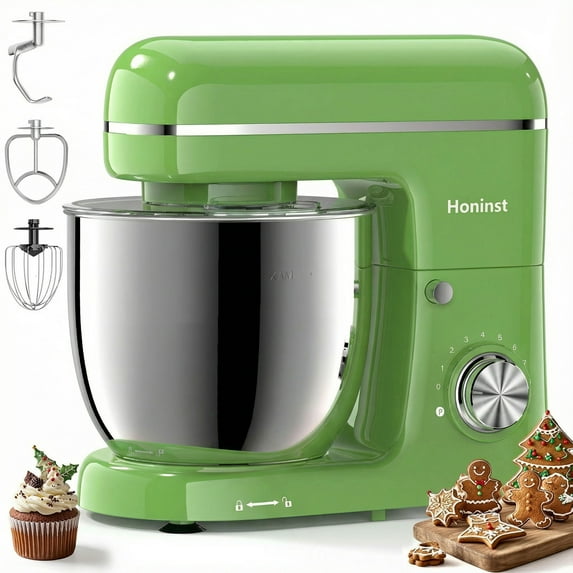 Honinst 6 QT Stand Mixer, Lightweight 10+P Speeds with Tilt-Head Electric Mixer, Kitchen Mixer with Dough Hook, Whisk, Beater, Bowl for Baking, Cake and Most Home Cooks