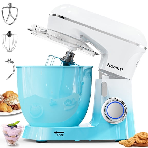 Honinst 6.5 QT Electric Stand Mixer, 10+P Speeds Lightweight with Tilt-Head Kitchen Stand Mixer, Dough Hook, Whisk, Beater and Bowl, Food Mixer for Baking, Cake and Most Home Cooks