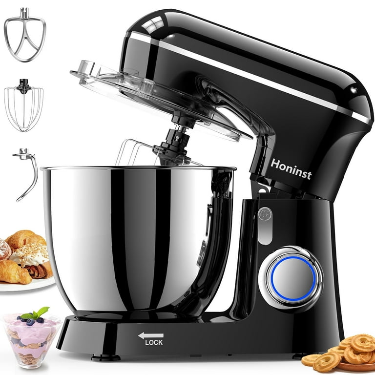 Honinst 6.5 QT Electric Stand Mixer, 10+P Speeds Lightweight with Tilt-Head Kitchen Stand Mixer, Dough Hook, Whisk, Beater and Bowl, Food Mixer for Honinst 6.5 QT Electric Stand Mixer, 10+P Speeds Lightweight with Tilt-Head Kitchen Stand Mixer, Dough Hook, Whisk, Beater and Bowl, Food Mixer for
