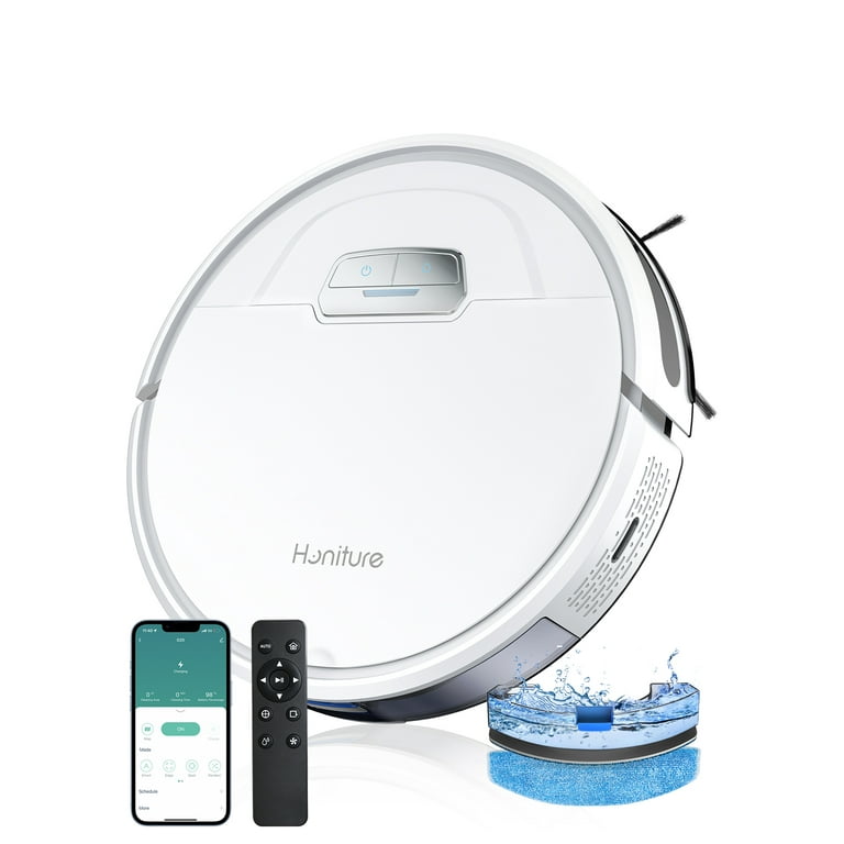 Honiture Robot Vacuum, 4000Pa Smart Robot Vacuum Cleaner and Mop Combo  Compatible with Alexa/Wifi/App, 150min Runtime, for Pet Hair, Hard Floors,  Carpet, Blanket 