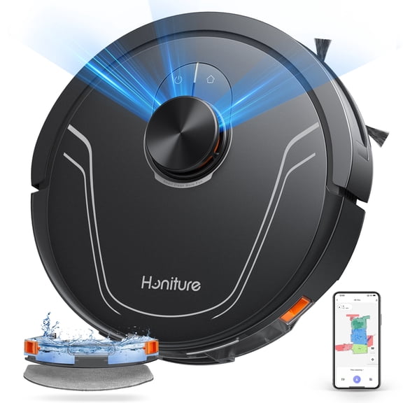 Honiture Robot Vacuum Cleaner LIDAR Navigation, 5000Pa 180Mins Smart Robot Vacuum and Mop Combo with App/Alexa Control for Carpets Pet Hair Hardwood Floor