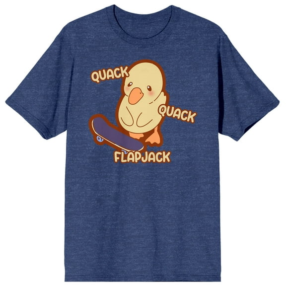 Honk Honk Am Meme Skateboarding Duck Quack, Quack Flapjack Navy Blue Graphic Tee-Large