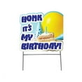 thumbnail image 1 of Honk It's My Birthday Cake Yard Sign, Weather Resistant Plastic, 23" x 25", Stakes Included, 1 of 2