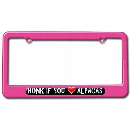 Honk if You Love Alpacas License Plate Tag Frame, Multiple Colors
