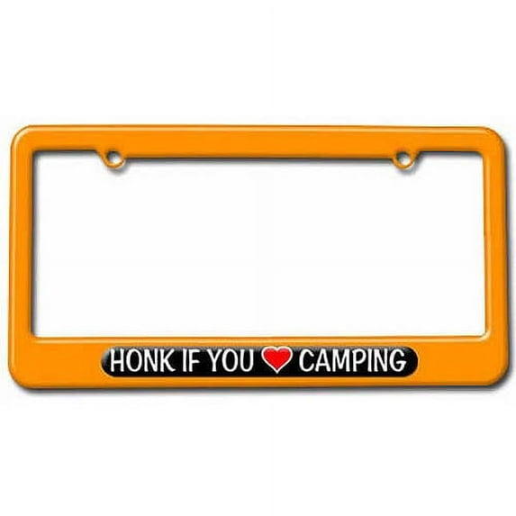 Honk if You Love Camping License Plate Tag Frame, Multiple Colors