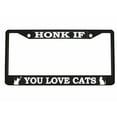 thumbnail image 1 of Honk if You Love Cats Lovers Style Heavy Duty Metal License Plate Frame Personalise/Car Accessories Car Tag Holder Cover Carbon (Black/Carbon/White), 1 of 6