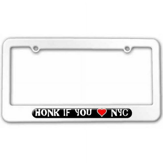 Honk if You Love NYC, New York City Manhattan License Plate Tag Frame, Multiple Colors