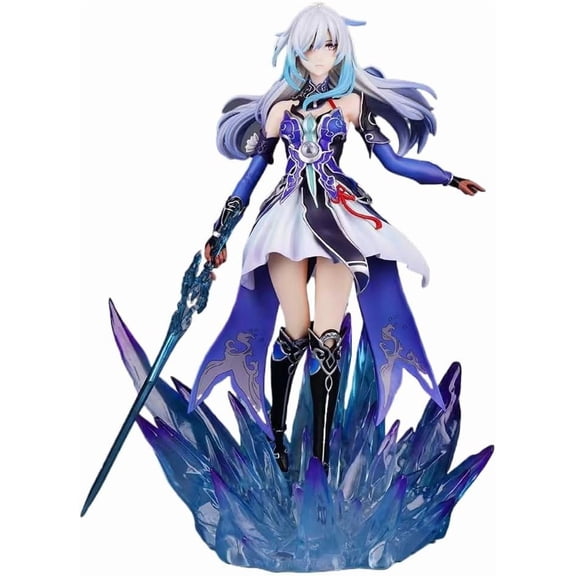 Honkai Impact 3 JingLiu Figure Replacement Eye Mask JingLiu Figurine 29cm/11.4inch Handmade PVC Anime Character Model Statue Collectible Craft Gifts